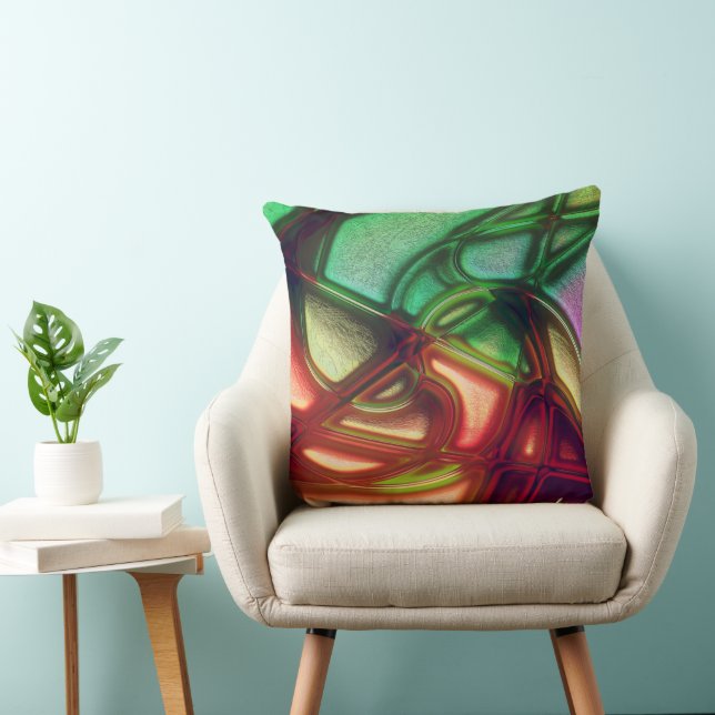 Coussin texture design avec rayures et couleurs métallique (Chaise)