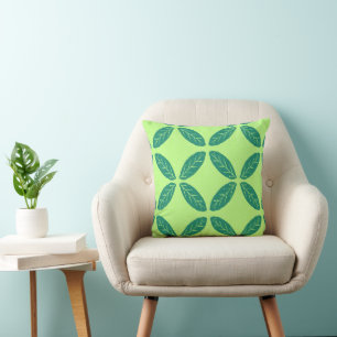 Coussin Texture d'impression vintage Feuille