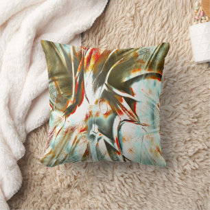 Coussin Texture d'ocher avec encre pixélisée et rayures