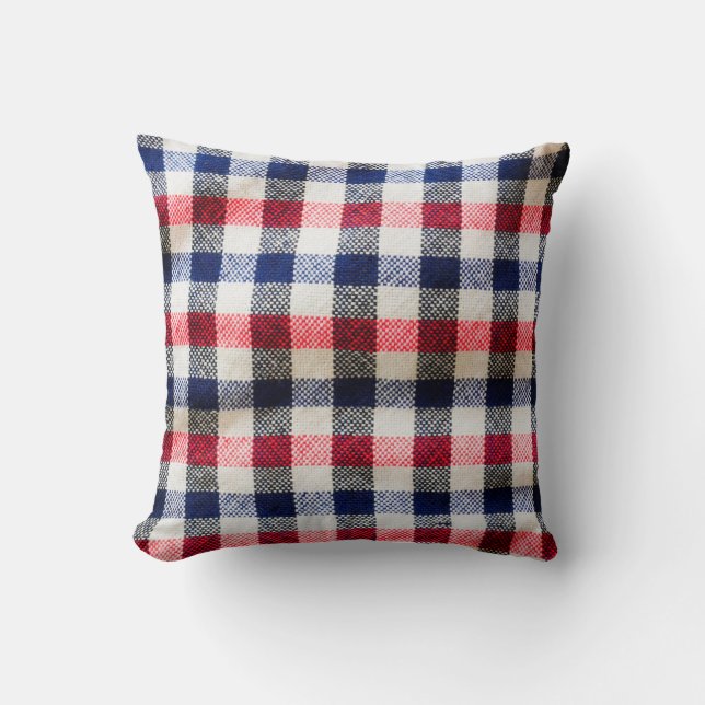 Coussin texture du tissu écossais, tissu de coton carré ba (Recto)