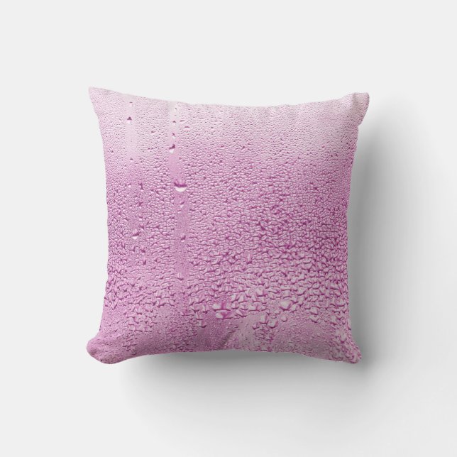 Coussin Texture d'une goutte de pluie sur un verre mouillé (Recto)