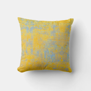 Coussin texture en bleu ciel et jaune
