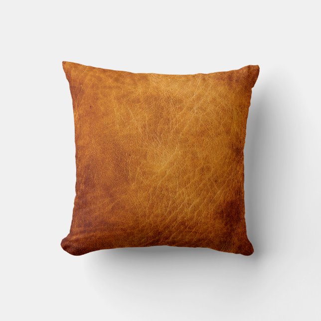Coussin texture en cuir Brown (Recto)