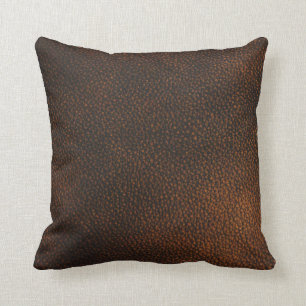 Coussin Texture en cuir Brown