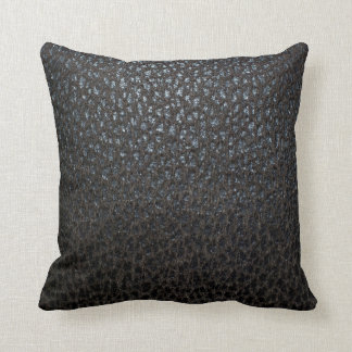 Coussin Texture en cuir noire