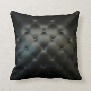 Coussin Texture en cuir noire magnifique