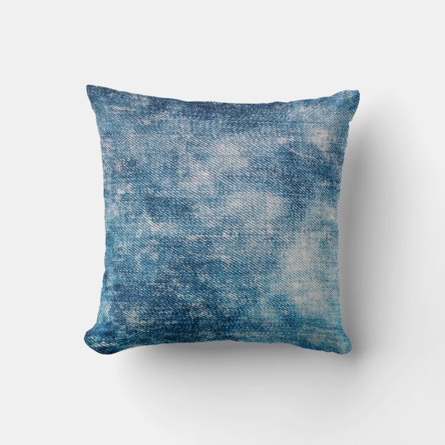 Coussin Texture en jean bleu (Recto)
