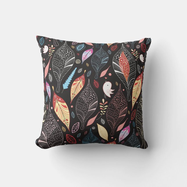 Coussin texture foliaire d'automne (Recto)
