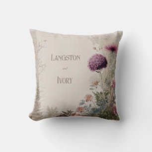 Coussin Texture Grunge Botanique Chardon à Plumage Dramati