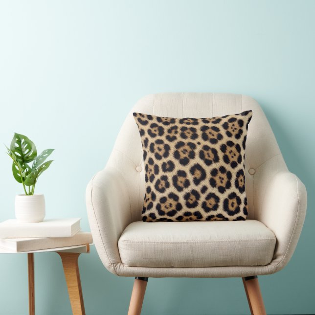 Coussin texture jaguar léopard fourrure peau cuir animal p (Chaise)