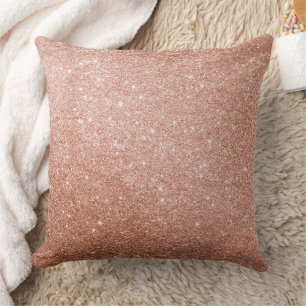 Coussin Texture Métallique Abstraite Or Rose Moderne