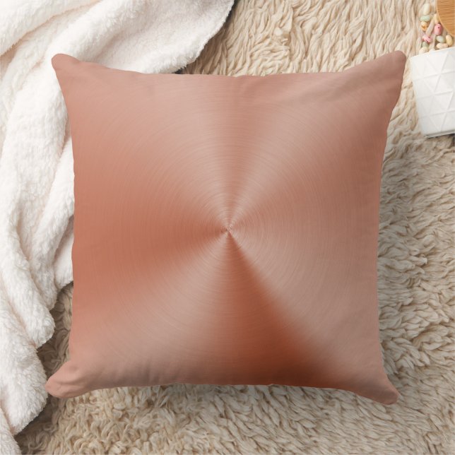 Coussin Texture Métallique Abstraite Or Rose Moderne (Couverture)