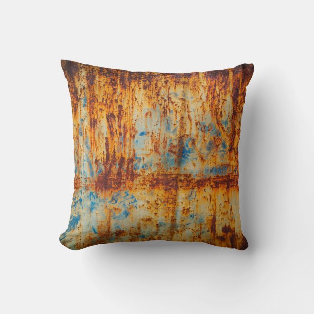 Coussin Texture métallique bleu rouillé (Recto)