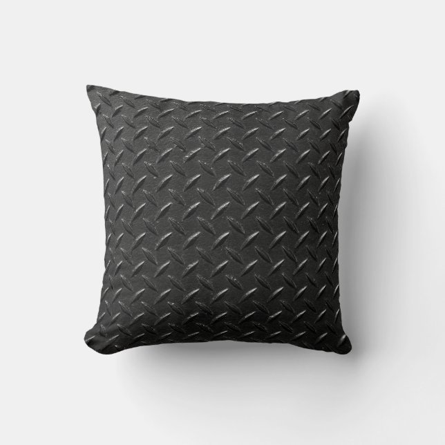 Coussin texture métallique filetée en couleur noire (Recto)