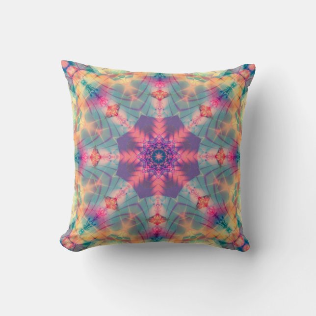 Coussin texture multicolore Abstraite. Feu (Recto)