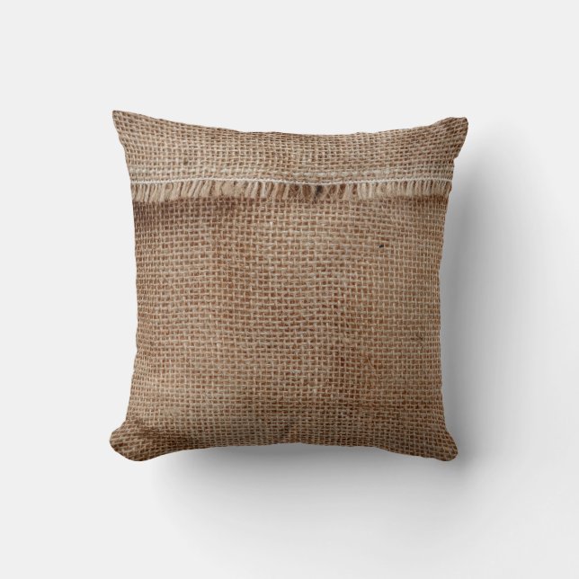 Coussin Texture naturelle fil arrière café, sac,  (Recto)