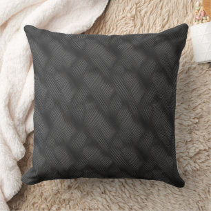 Coussin Texture nervurée en motif gris et noir