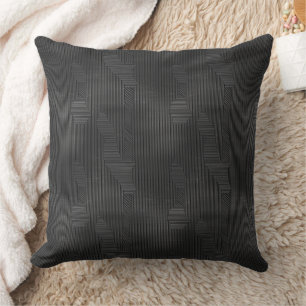 Coussin Texture nervurée en motif gris et noir
