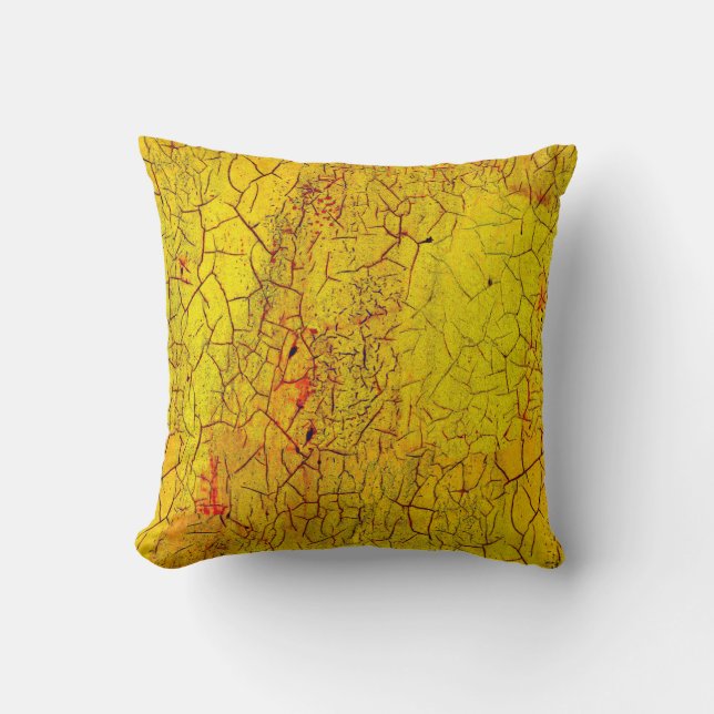 Coussin Texture of old yellow paint crackedabstract,aged,a (Recto)