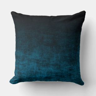 Coussin Texture Ombrée Grunge Noir et Sarcelle