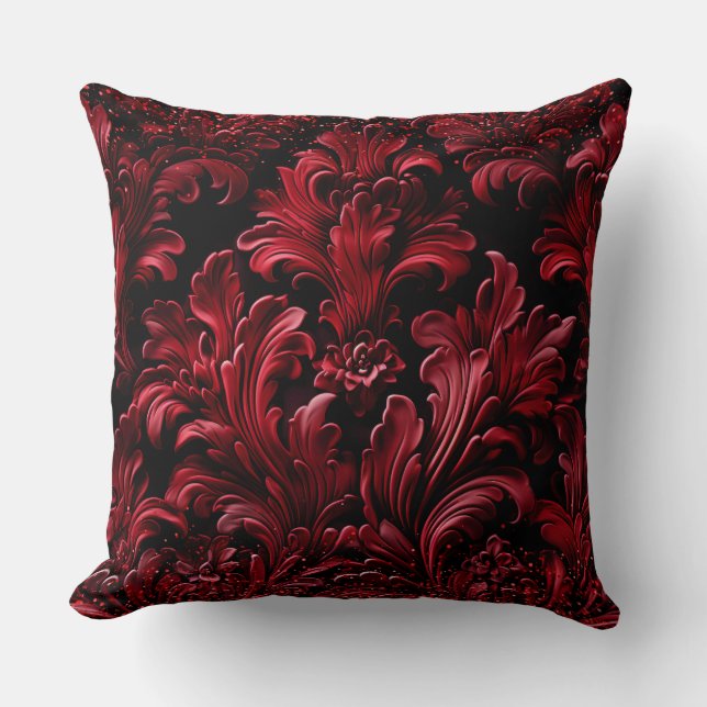 Coussin Texture opulente Rouge Velvet Parties scintillant  (Recto)