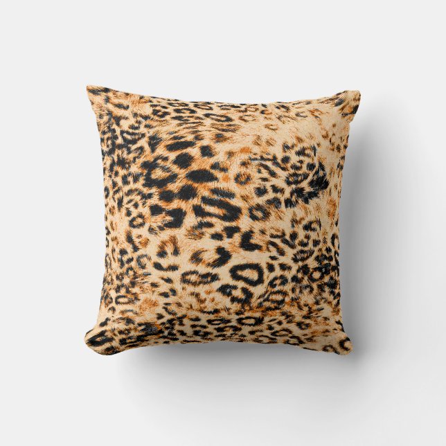 Coussin Texture peau léopard, motif léopard (Recto)