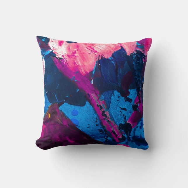 Coussin Texture peinte artistique, décoration moderne. (Recto)