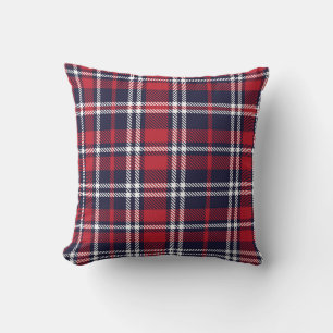 Coussin Texture plaquée asymétrique de la Marine Rouge