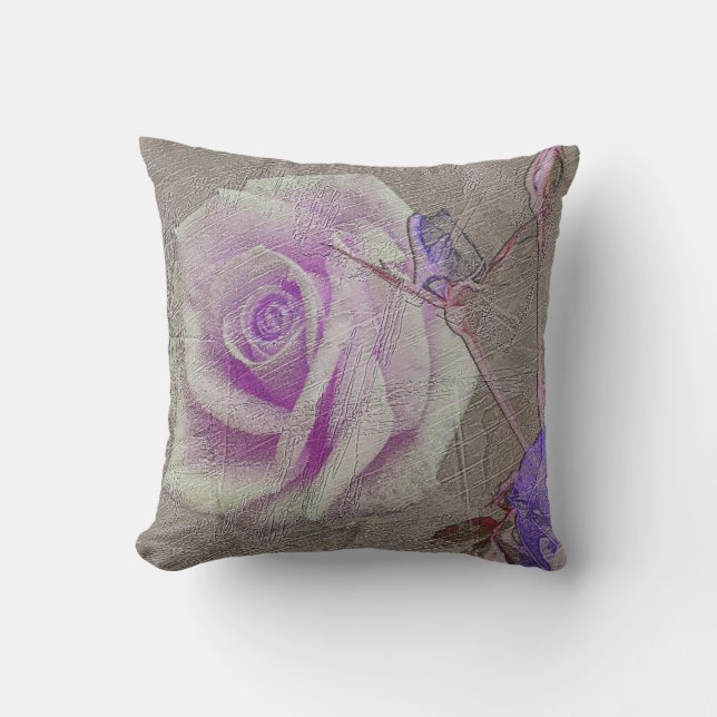 Coussin Texture Rose violet dénudée (Recto)