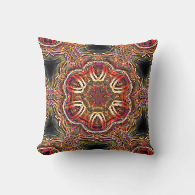 Coussin Texture rouge rustique brun dans kaléidoscope gâté (Recto)