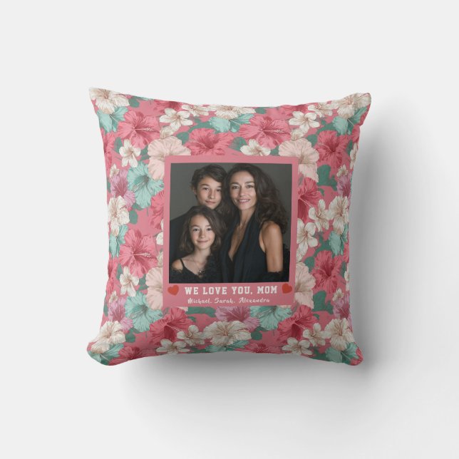 Coussin Texture Tropicale Mère Maman Photo Côtière (Recto)