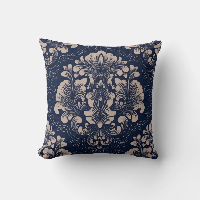 Coussin Texture victorienne sans joint Damas classique (Recto)