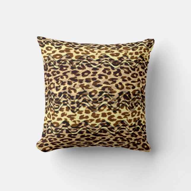 Coussin texture vintage de la peau du léopard (Recto)