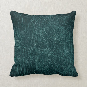 Coussin Texture vintage Scratches Pays Turquoise foncé