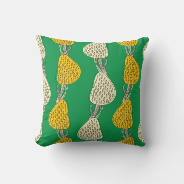 Coussin Texture vintage transparente avec des arbres dessi (Recto)