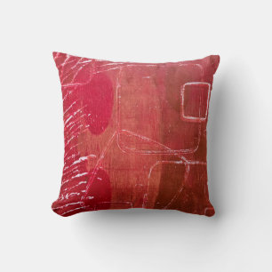 Coussin Textures Rouges, Un Abstrait d'Impression de Gel