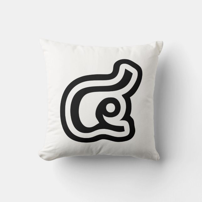 Coussin Thaïlande Numéro 4 / Quatre / ๔ (Voir/Si) Script t (Recto)