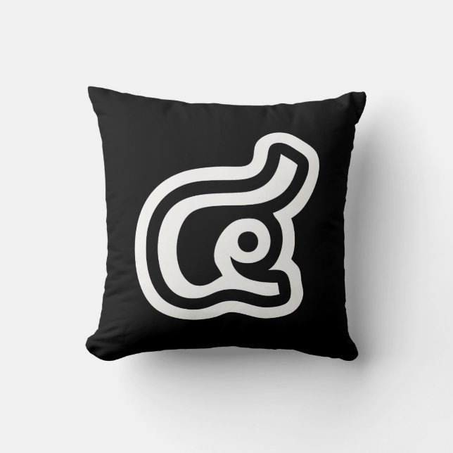 Coussin Thaïlande Numéro 4 / Quatre / ๔ (Voir/Si) Script t (Recto)