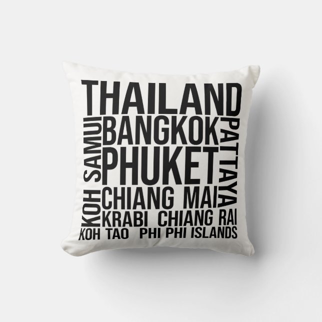 Coussin Thaïlande Villes Mot Art - Bangkok Voyage (Recto)