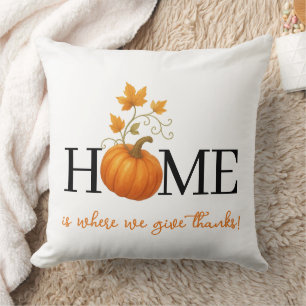 Coussin Thanksgiving Citrouille Home Où nous donnons des r