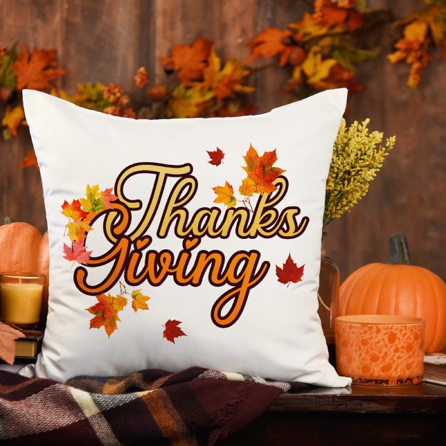 Coussin Thanksgiving élégant THROW PILLOW (Créateur téléchargé)
