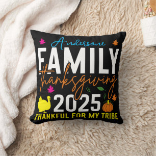 Coussin Thanksgiving familial 2025   Turquie modifiable