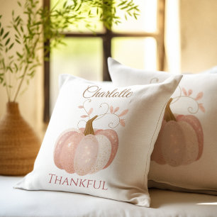 Coussin Thanksgiving personnalisé - Hiver Citrouille Merci