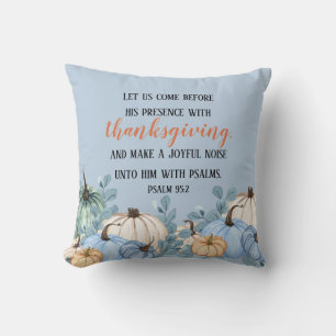 Coussin Thanksgiving Rustic Blue Citrouilles
