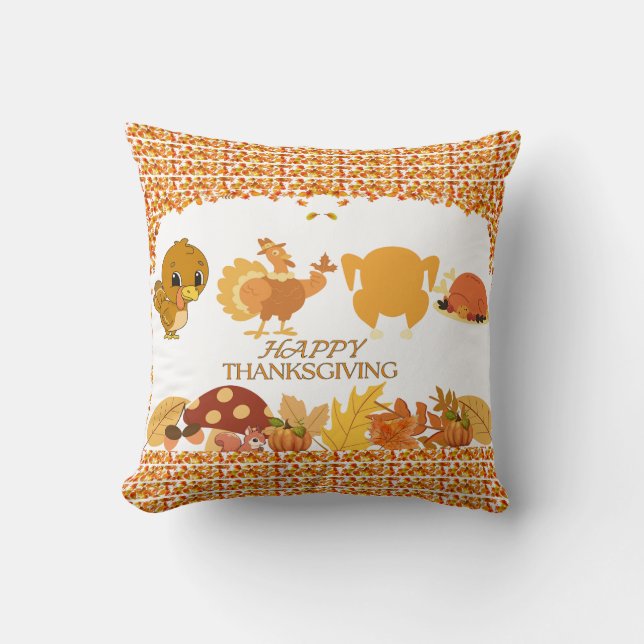 Coussin Thanksgiving Throw Pillow - NOUVEAU DESIGN 2024! ! (Recto)