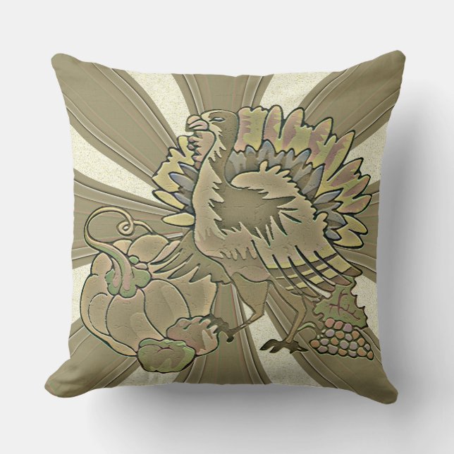 Coussin Thanksgiving Turquie sculpté - (Recto)