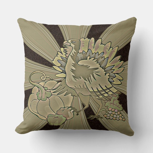 Coussin Thanksgiving Turquie sculpté - (Recto)