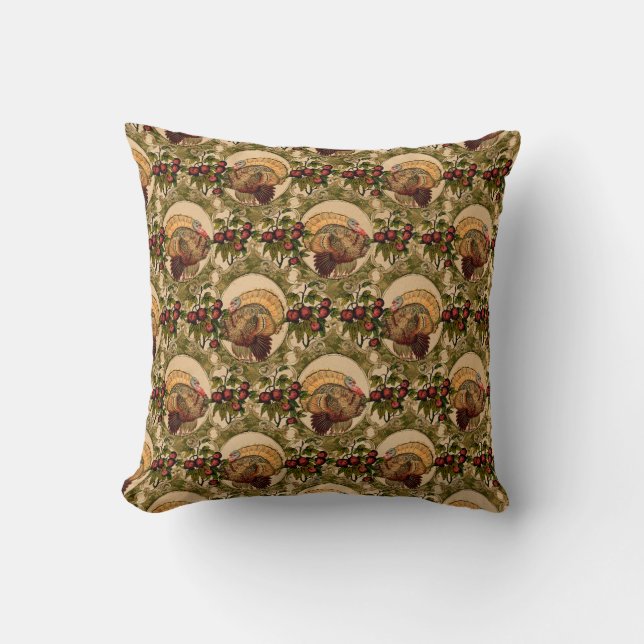 Coussin Thanksgiving vintage Turquie (Recto)