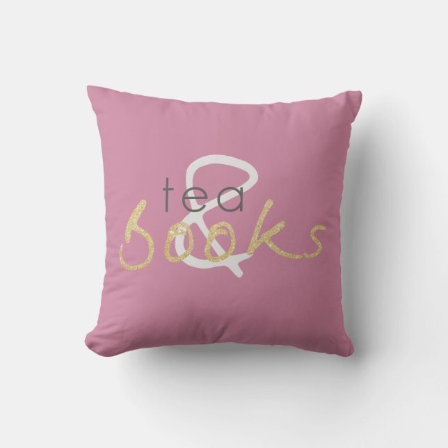 Coussin Thé à deux tons et livres Jeter l'oreiller (Recto)