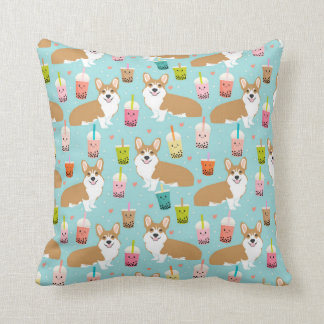 Coussin Thé de Kawaii Boba de corgi - thés de bulle